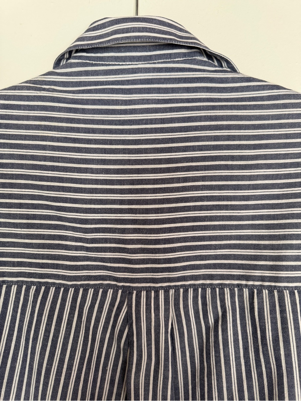French Connection Women’s Blue and White Dolman-Sleeve Striped Shirt - Picture 7 of 10